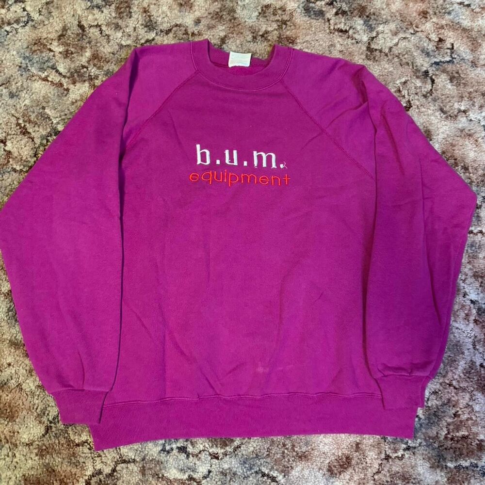 Vintage 90s Surf B.U.M. Equipment embroidered Crewneck Size XL Skate